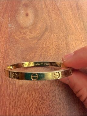 Cartier Gold Screw Motif Slim Bangle
